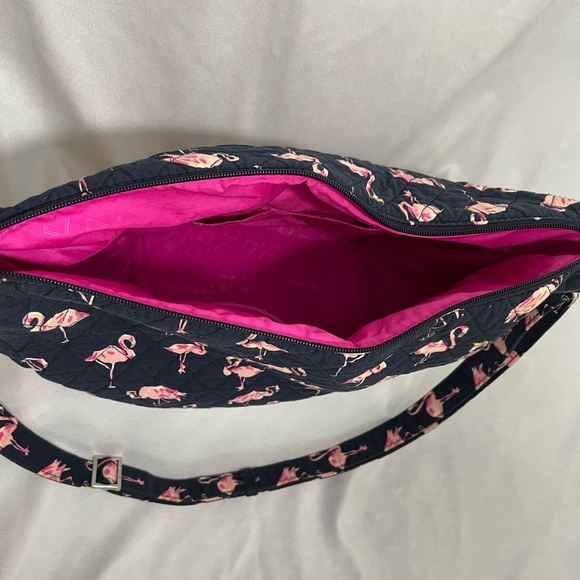 Vera Bradley Black and Pink Flamingo Crossbody Bag - Picture 4 of 5